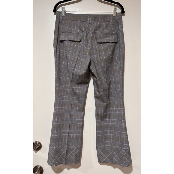 Robert Rodriguez Plaid Crop Flare-Hem Tailored Trousers Size 4 Mid Rise Dressy - Picture 10 of 15